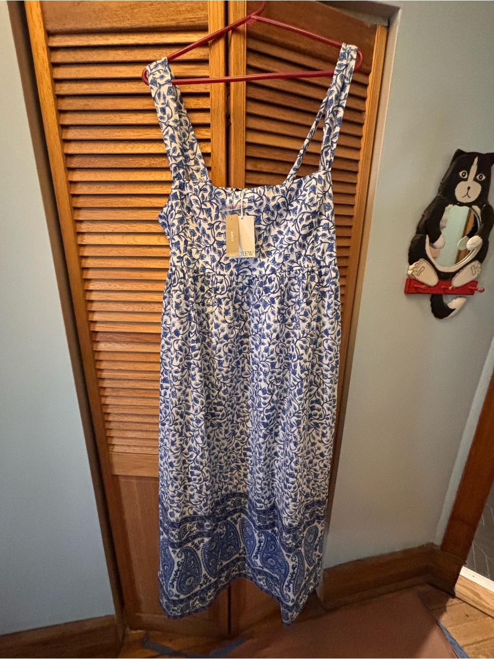 J. Crew Blue and White Floral Paisley Maxi Dress